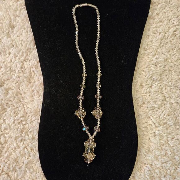 NWOT Faceted Glass Bead Smokey Topaz Necklace - Picture 3 of 8